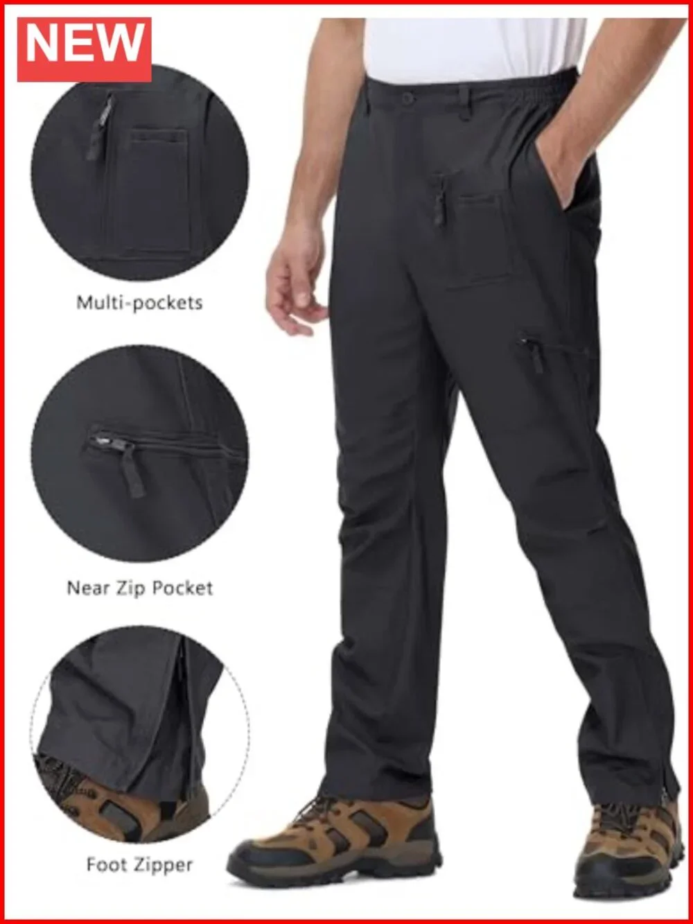 Tactical Cargo Pants with 9 Pockets, Cotton, Work Trousers for Men